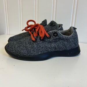 Allbirds Charcoal with Vibrant Orange Laces Size Woman's 7 Wool Runner ReRun